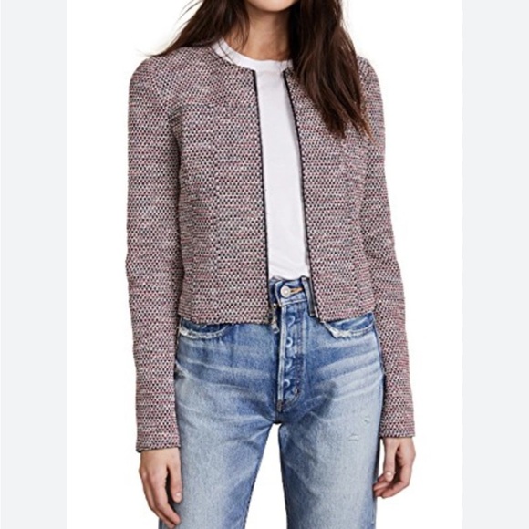 THEORY Ualana Z Beacon Tweed Zip-front Cropped Blazer Jacket - Picture 11 of 11